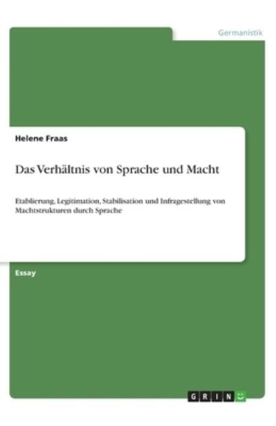 Cover for Fraas · Das Verhältnis von Sprache und Ma (Book)
