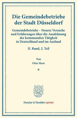 Cover for Most · Die Gemeindebetriebe der Stadt Düs (Bok) (2014)