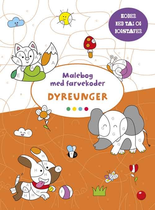 Malebog med farvekoder: Dyreunger (Sewn Spine Book) [1. wydanie] (2024)