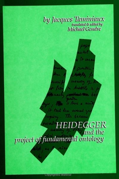 Cover for Jacques Taminiaux · Heidegger and the project of fundamental ontology (Book) (1991)