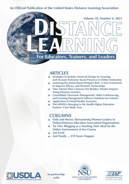 Cover for Michael Simonson · Distance Learning Volume 18 Issue 4 2021 (Paperback Book) (2022)