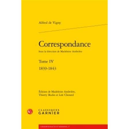 Cover for Alfred De Vigny · Correspondance. Tome IV (Paperback Book) (2015)