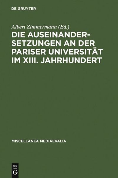 Cover for Albert Zimmermann · Die Auseinandersetzungen an der Pariser (Book) (1975)