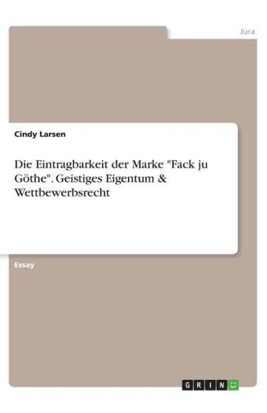 Die Eintragbarkeit der Marke "Fa - Larsen - Kirjat -  - 9783346287861 - 