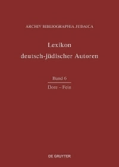 Cover for Archiv Bibliographia Judaica E.v. · Dore - Fein (Book) [German edition] (1997)