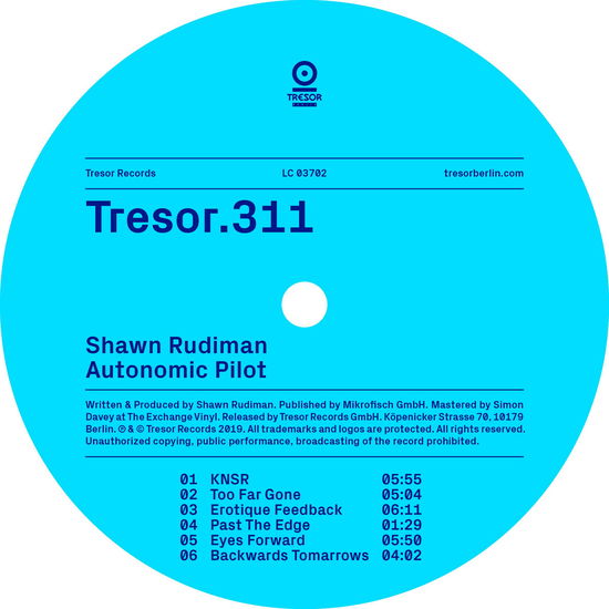 Autonomic Pilot - Shawn Rudiman - Music - TRESOR - 0666017336862 - July 5, 2019