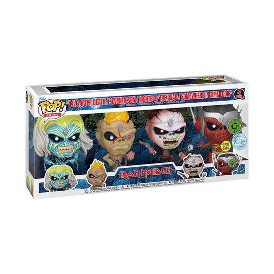 Iron Maiden - Eddie 4pk (Glow in the Dark Box Set) - Funko Pop! Rocks: - Merchandise -  - 0889698695862 - January 10, 2023