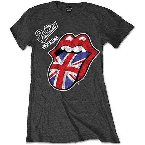 The Rolling Stones Ladies T-Shirt: Vintage British Tongue - The Rolling Stones - Mercancía - Bravado - 5055295353862 - 