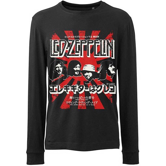 Cover for Led Zeppelin · Led Zeppelin Unisex Long Sleeve T-Shirt: Japanese Burst (CLOTHES) [size S] [Black - Unisex edition]