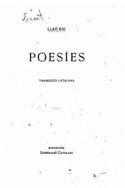 Cover for LLeo XIII · Poesíes (Taschenbuch) (2016)