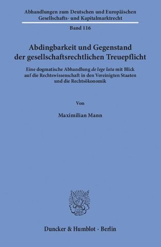 Cover for Mann · Abdingbarkeit und Gegenstand der g (Book) (2018)