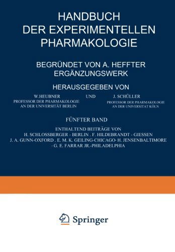 Cover for H Schlossberger · Handbuch Der Experimentellen Pharmakologie -- Erganzungswerk: Funfter Band (Paperback Bog) [1937 edition] (1937)