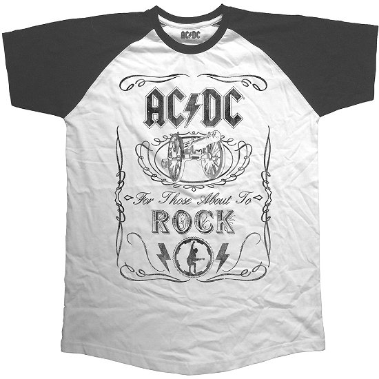 AC/DC Unisex Raglan Tee: Cannon Swig Vintage - AC/DC - Merchandise - Perryscope - 5055979971863 - 12. december 2016