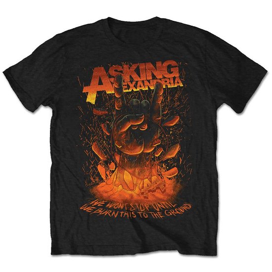 Asking Alexandria Unisex T-Shirt: Metal Hand (Retail Pack) - Asking Alexandria - Mercancía - Bandmerch - 5056170627863 - 