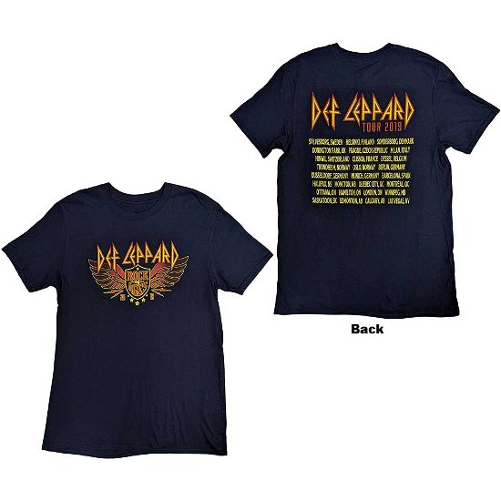 Def Leppard Unisex T-Shirt: Rock Of Ages Tour 2019 (Back Print & Ex-Tour) - Def Leppard - Produtos -  - 5056737224863 - 