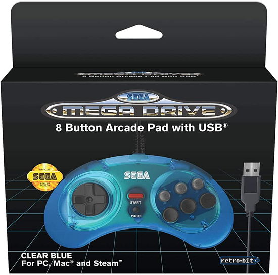 Cover for Retro · Retro-bit Sega Md 8-button Usb Blue (N/A)