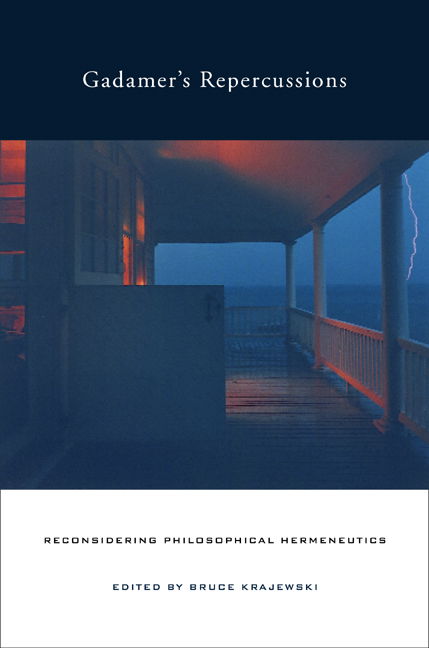 Cover for Bruce Krajewski · Gadamer’s Repercussions: Reconsidering Philosophical Hermeneutics (Hardcover Book) (2003)