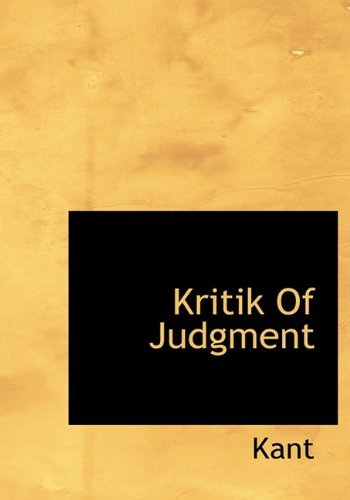Cover for Kant · Kritik of Judgment (Hardcover Book) (2010)