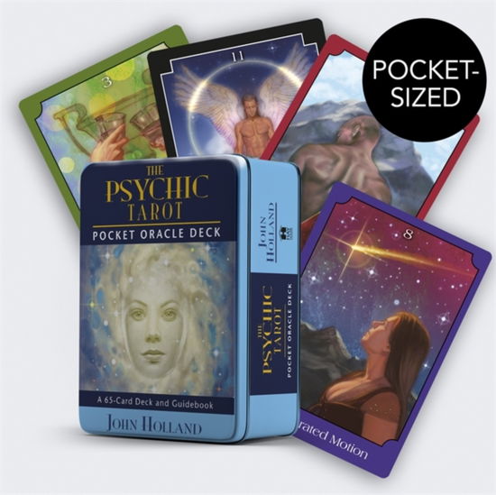 Cover for John Holland · The Psychic Tarot Pocket Oracle Cards: A 65-Card Deck and Guidebook (Flashcards) [Pocket edition (tin) edition] (2025)