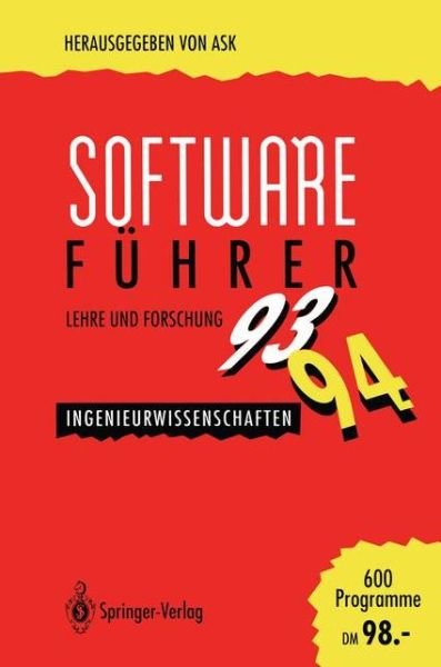 Cover for Ask Akadem Software Kooperat · Software-Fuhrer '93/'94 Lehre und Forschung (Paperback Bog) (1993)