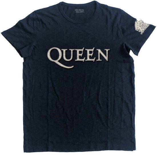 Cover for Queen · Queen Unisex T-Shirt: Logo &amp; Crest (Applique) (T-shirt)