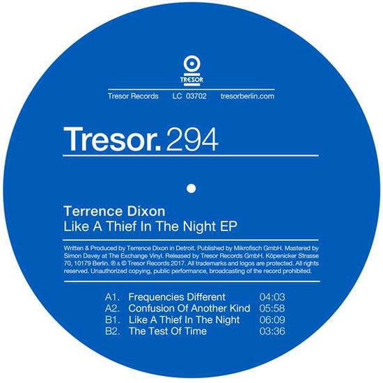 Like A Thief In The Night Ep - Terrence Dixon - Muzyka - TRESOR - 0666017316864 - 26 maja 2017