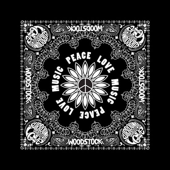 Woodstock Unisex Bandana: Peace, Love & Music - Woodstock - Produtos -  - 5056170620864 - 