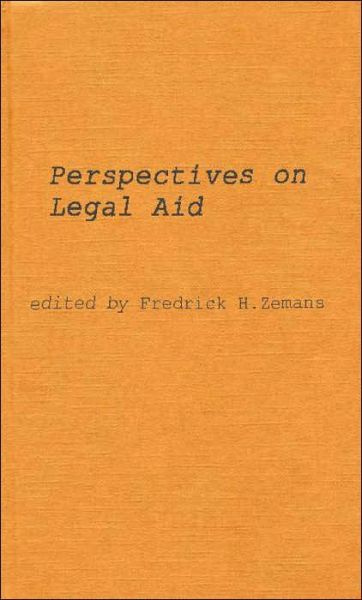 Cover for Frederick H Zemans · Perspectives on Legal Aid: An International Survey (Hardcover Book) (1979)