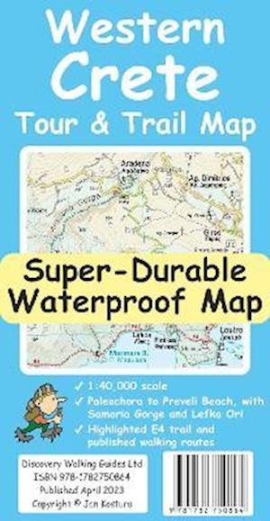 Western Crete Tour & Trail Super-Durable Map - Jan Kostura - Książki - Discovery Walking Guides Ltd - 9781782750864 - 5 maja 2023