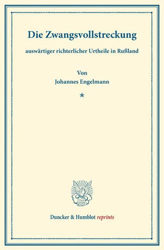 Cover for Engelmann · Die Zwangsvollstreckung (Book) (2013)