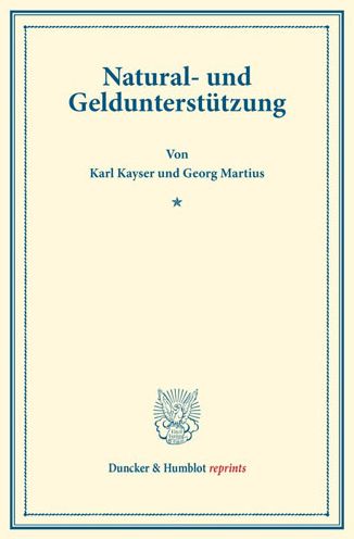 Cover for Kayser · Natural- und Geldunterstützung. (Buch) (2016)