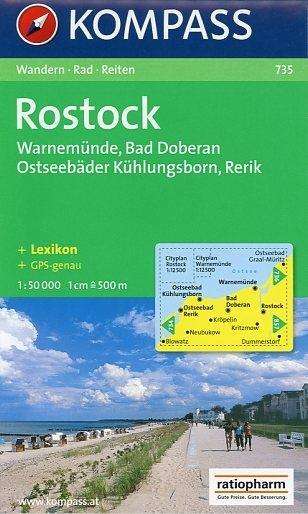 Cover for Mair-Dumont / Kompass · Rostock-Warnemünde-Bad Doberan, Kompass Wanderkarte 735 1:50 000 (Book)