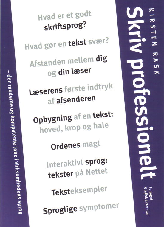 Cover for Kirsten Rask · Skriv professionelt (Paperback Book) [2. wydanie] [Paperback] (2001)