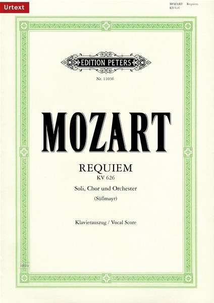 Cover for Wolfgang Ama Mozart · Requiem in D minor K626 (Vocal Score) (Partituren) (2007)