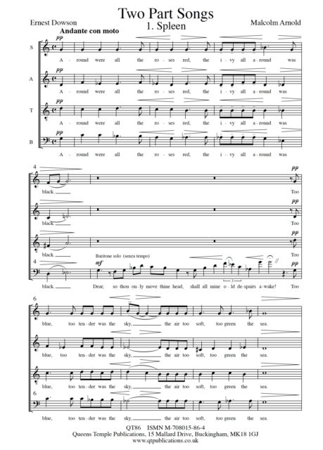 Cover for Two Part Songs (Sheet music) (2006)