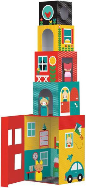Peek-A-Boo House Stacking Blocks Play Set - Petit Collage - Merchandise -  - 0736313543865 - 7. August 2018