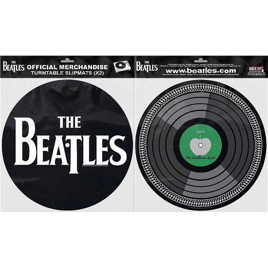 The Beatles Turntable Slipmat Set: Drop T Logo & Apple Label - The Beatles - Audio & HiFi - ROCK OFF - 5055339788865 - 