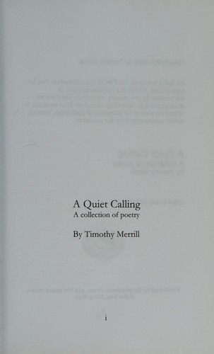 Cover for Timothy Merrill · A Quiet Calling (Paperback Book) (2009)