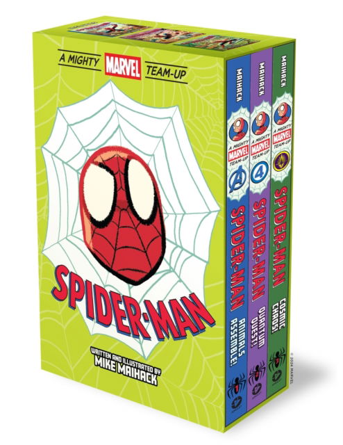 Spider-Man: A Mighty Marvel Team-Up 3-Book Box Set: 3 Original Graphic Novels: Animals Assemble!, Quantum Quest!, Cosmic Chaos! - A Mighty Marvel Team-Up - Mike Maihack - Outro - Abrams - 9781419778865 - 2 de janeiro de 2025