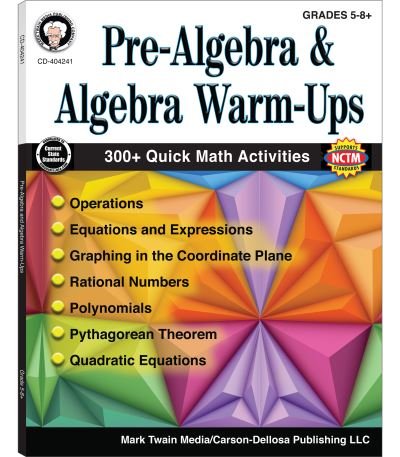 Cover for Cindy Barden · Pre-Algebra and Algebra Warm-Ups, Grades 5 - 12 (Paperback Bog) (2016)