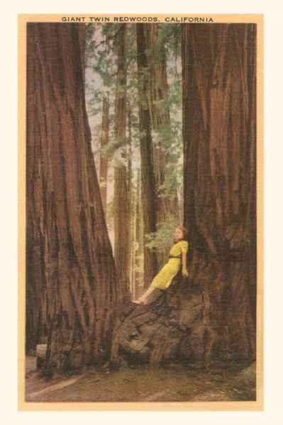 Cover for Found Image Press · The Vintage Journal Girl in Nook of Twin Redwood Trees (Paperback Book) (2022)