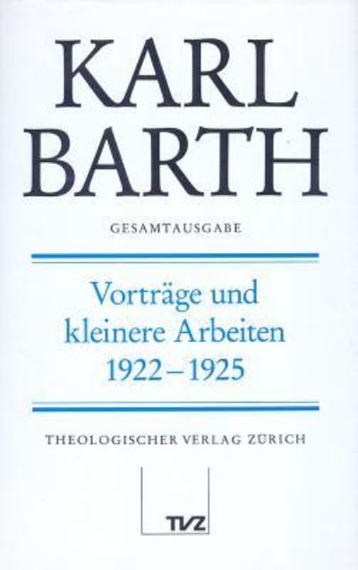 Cover for K. Barth · Gesamtausg.19 Vortr.1922-25 (N/A) (1990)