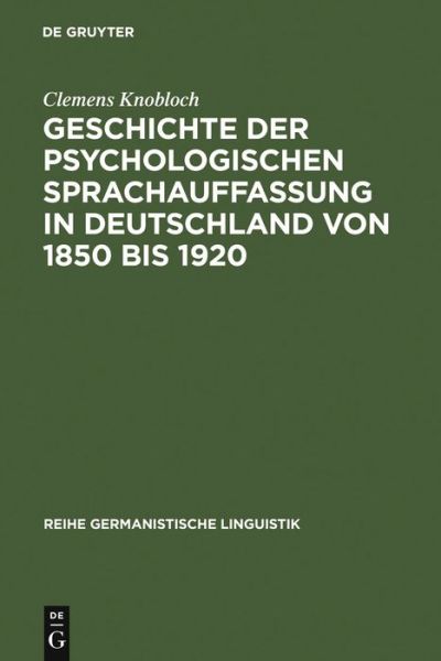 Cover for C. Knobloch · Gesch.d.psych.Sprachauffass (Book) [German edition] (1988)