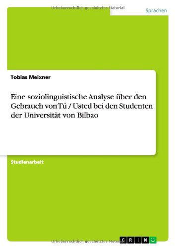 Cover for Meixner · Eine soziolinguistische Analyse (Book) [German edition] (2013)