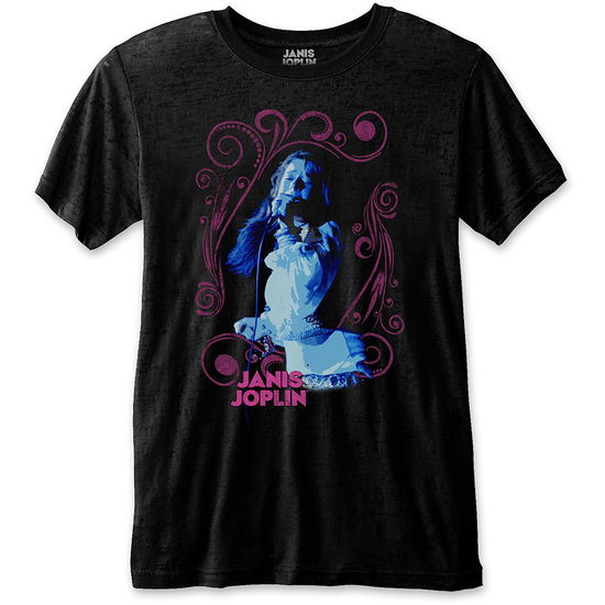 Janis Joplin Unisex T-Shirt: Floral Frame - Janis Joplin - Marchandise -  - 5056368685866 - 