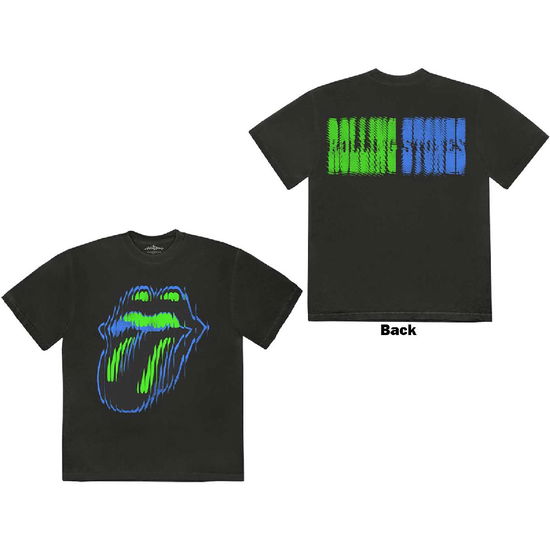 The Rolling Stones Unisex T-Shirt: Distorted Tongue (Back Print) - The Rolling Stones - Merchandise -  - 5056737207866 - October 4, 2023