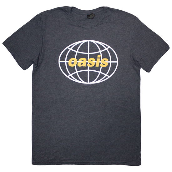 Oasis Unisex T-Shirt: Globe Logo (Navy Blue) - Oasis - Merchandise -  - 5056836434866 - February 27, 2025