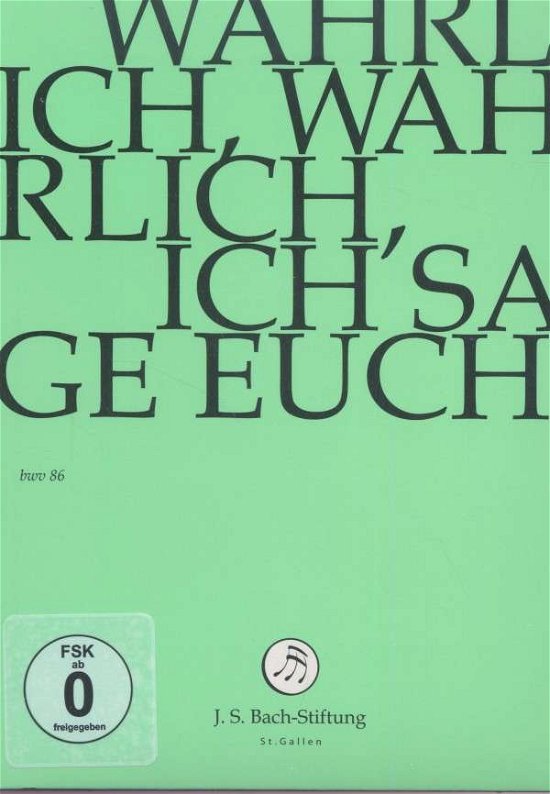 Cover for J.S. Bach-Stiftung / Lutz,Rudolf · Johann Sebastian Bach: Wahrlich, Wahrlich Ich Sage (DVD) (2015)