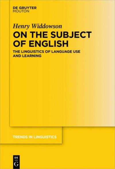 Cover for Widdowson · On the Subject of English (Book) (2019)