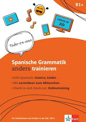 Cover for Klett Sprachen GmbH · Grammatiktrainer Spanisch B1+. Grammatik-Schülerarbeitsheft + Online (Taschenbuch) (2022)